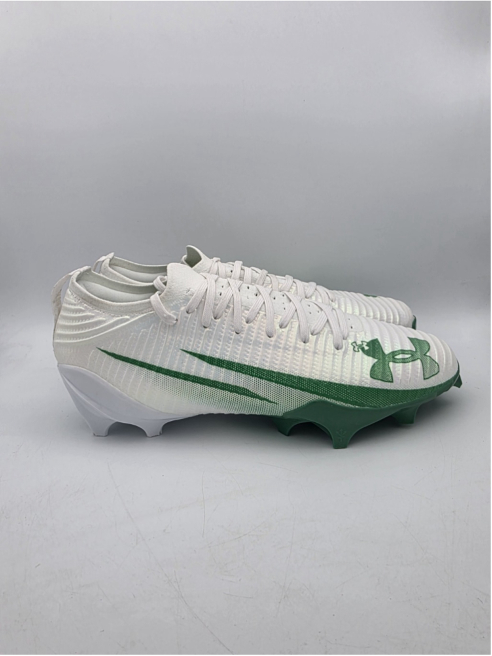 Under Armour Blur Pro White Green Football Cleats 3028220-107 Men's Size 11.5